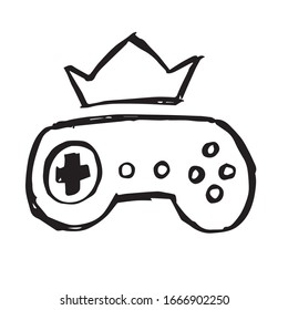 Vector Illustration of Game Controller Icon on Isolated Background. Use This Hand Drawing or Sketch Icon For Graphic Design, Poster, Shirt Design and More.