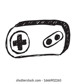 Vector Illustration of Game Controller Icon on Isolated Background. Use This Hand Drawing or Sketch Icon For Graphic Design, Poster, Shirt Design and More.