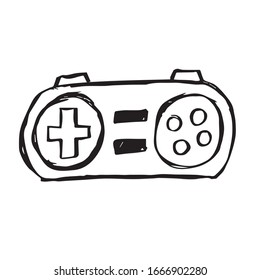 Vector Illustration of Game Controller Icon on Isolated Background. Use This Hand Drawing or Sketch Icon For Graphic Design, Poster, Shirt Design and More.