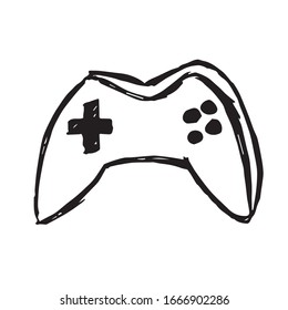 Vector Illustration of Game Controller Icon on Isolated Background. Use This Hand Drawing or Sketch Icon For Graphic Design, Poster, Shirt Design and More.