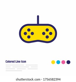Vector illustration of game controller icon colored line. Beautiful entertainment element also can be used as gamepad icon element.