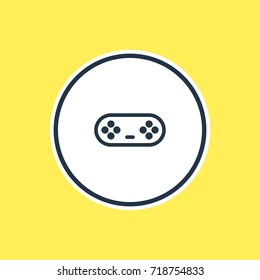 Vector Illustration Of Game Controller Outline. Beautiful Entertainment Element Also Can Be Used As Joystick Element.