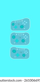 vector illustration of game controller set