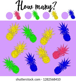 
vector illustration game how many pineapples