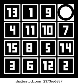 vector illustration of a game icon.the game has to be completed by arranging the numbers in sequence.