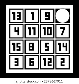 vector illustration of a game icon.the game has to be completed by arranging the numbers in sequence.