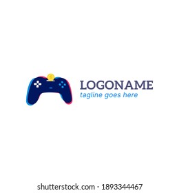 vector illustration of game logo with joystick and save money. good for game industry and saving money marketing.