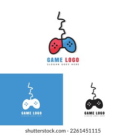 Vector illustration of game logo. Game stick sign for game.