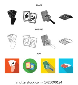 Vector illustration of game and magic sign. Set of game and poker vector icon for stock.