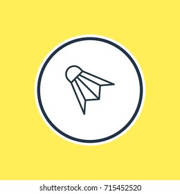 Vector Illustration Of Game Outline. Beautiful Athletic Element Also Can Be Used As Badminton  Element.