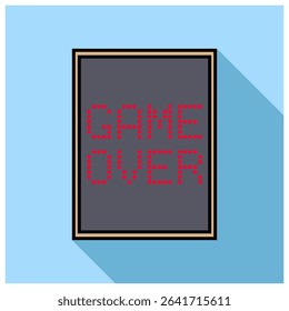A vector illustration of a "Game Over" sign on a blue background, capturing the retro gaming vibe for dynamic digital designs