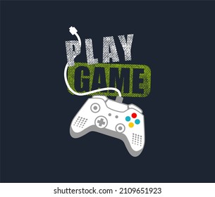 Ilustración vectorial de una almohadilla de juego con signo de mano.Logotipo para jugador adolescente con joystick para impresión y web. Imagen de una consola de juegos para los amantes de los videojuegos y los videojuegos