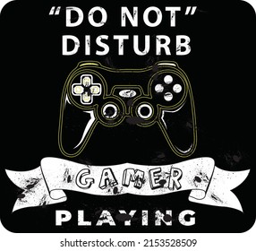 Vector illustration of a game pad with hand sign.Logo for teen gamer stay focus in palying for print and web. Image of a game console for lovers of video and computer games