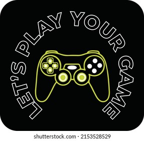 Vector illustration of a game pad with hand sign.Logo for teen gamer stay focus in palying for print and web. Image of a game console for lovers of video and computer games
