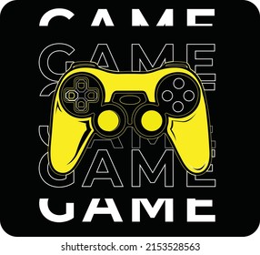 Vector illustration of a game pad with hand sign.Logo for teen gamer stay focus in palying for print and web. Image of a game console for lovers of video and computer games