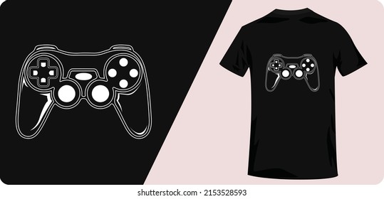 Vector illustration of a game pad with hand sign.Logo for teen gamer stay focus in palying for print and web. Image of a game console for lovers of video and computer games