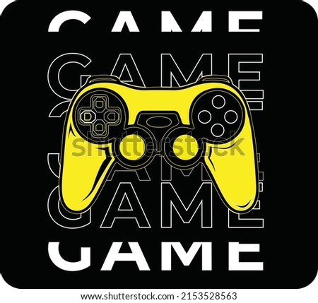 Vector illustration of a game pad with hand sign.Logo for teen gamer stay focus in palying for print and web. Image of a game console for lovers of video and computer games