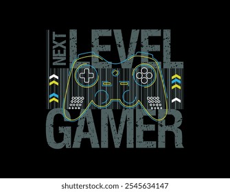 Vector illustration of a game pad Logo for teen gamer with joystick .