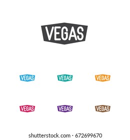 Vector Illustration Of Game Symbol On Vegas Icon. Premium Quality Isolated Nevada Element In Trendy Flat Style.