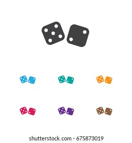Vector Illustration Of Game Symbol On Dice Icon. Premium Quality Isolated Gambling Cube Element In Trendy Flat Style.