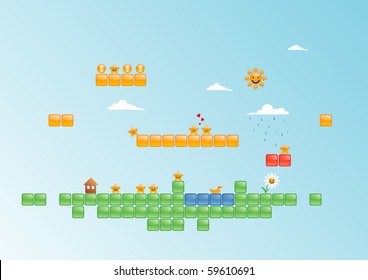 Vector illustration of game world