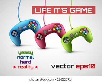 Vector illustration. Gamepad concept.