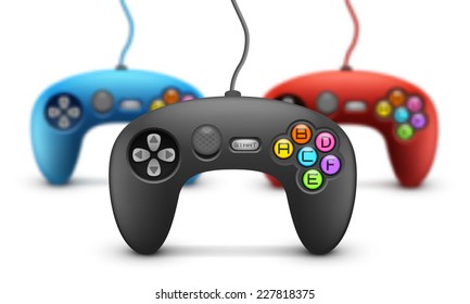 Vector illustration. Gamepad concept with the effect of blurring.