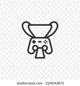 Vector illustration of gamepad cup icon in dark color and transparent background(png).