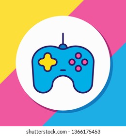 Vector illustration of gamepad icon colored line. Beautiful device element also can be used as game console icon element.