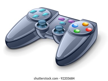 Vector illustration of gamepad on white background
