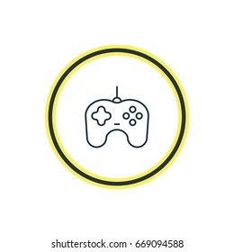 Vector Illustration Of Gamepad Outline. Beautiful Gadget Element Also Can Be Used As Joypad Element.
