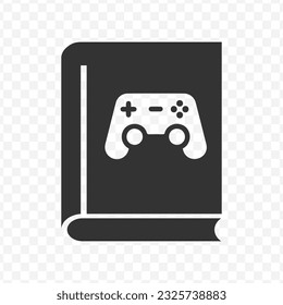 Vector illustration of games book icon in dark color and transparent background(PNG).