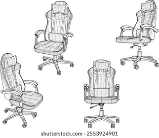 vector illustration of gaming chair design for gamer playing pro player