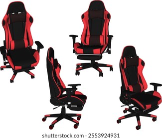 vector illustration of gaming chair design for gamer playing pro player