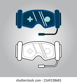 Vector Illustration Of Gaming Goggles For Game Assets, Game Items, Esports Logo, Youtube Channel Logo