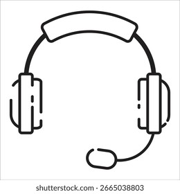 Ilustração vetorial de headset para jogos com microfone