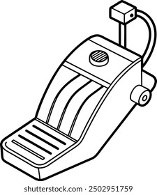 Vector Illustration of Gaming Pedal Foot Controller Device