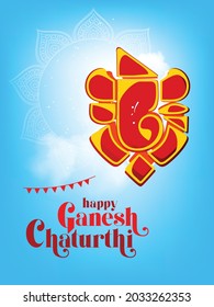 Vector Illustration of Ganesh Chaturthi for Hindu Festival Celebration.