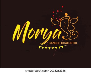 Vector Illustration of Ganesh Chaturthi for Hindu Festival Celebration.
