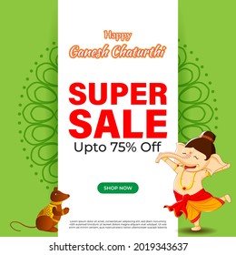vector illustration for Ganesh Chaturthi sale banner