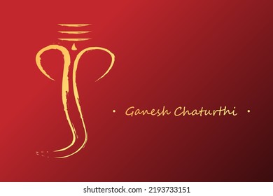 Vektorgrafik von Ganesh ji mit Pinselstrich für Ganesh Chaturthi