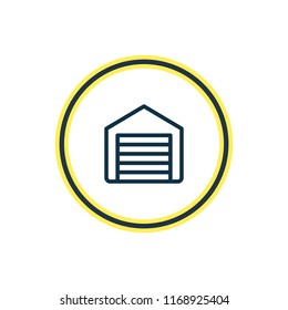 Vector illustration of garage icon line. Beautiful construction element also can be used as building icon element.