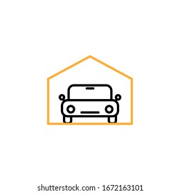 Icono de garaje, ilustración vectorial. Plantilla de diseño de línea y dos colores