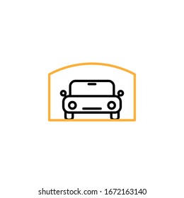 Icono de garaje, ilustración vectorial. Plantilla de diseño de línea y dos colores
