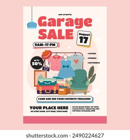 Vector Illustration of Garage Sale Flyer Poster