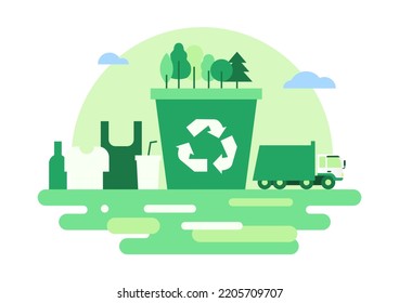 Vector illustration of garbage recycling.
