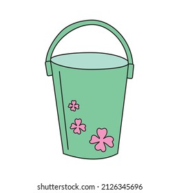 vector illustration garden bucket with a pattern
