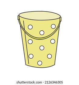 vector illustration garden bucket with a pattern