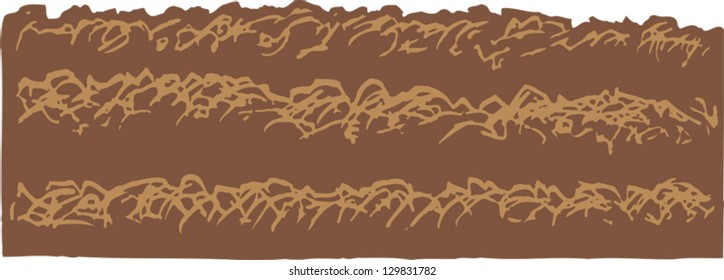 Vector illustration of garden furrows