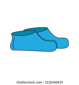 vector illustration garden galoshes in blue color